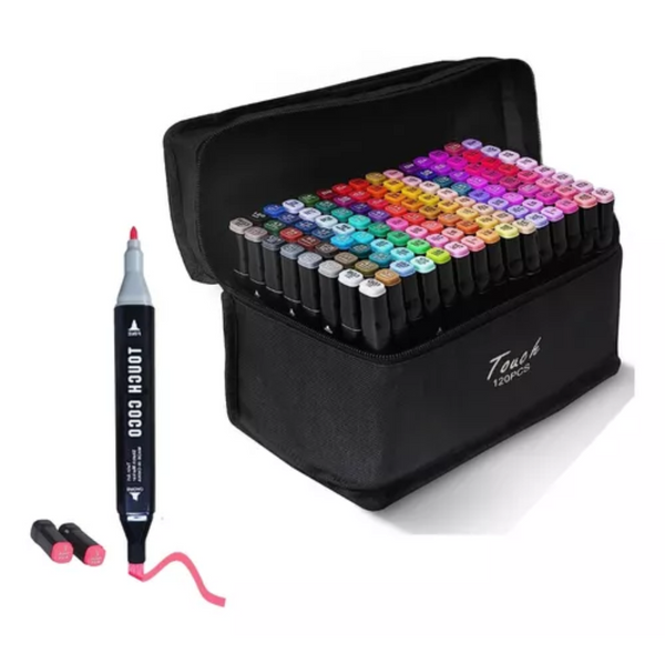 Set de Marcadores 120 Pcs PD-49 - Colores Vibrantes y Profesionales para Tu Creatividad